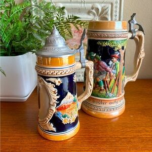 Vintage Set of Authentic Beer Steins from West Germany